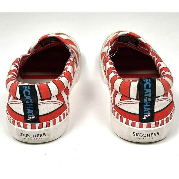 SKECHERS Womens US 5.5 Red/White DR. SEUSS Cat in the Hat Slip-On SNEAKERS EUC - Picture 4 of 6